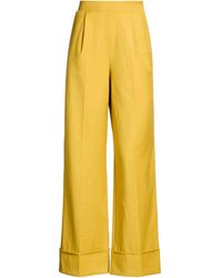 Kontatto - Mustard Pants Polyester, Viscose, Elastane - Lyst