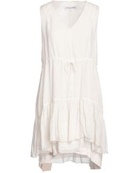 European Culture - Ivory Mini Dress Ramie, Cotton, Elastane - Lyst