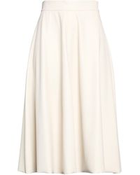 Carla G - Ivory Midi Skirt Polyester - Lyst