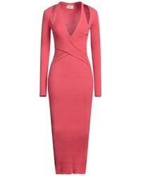ViCOLO - Coral Midi Dress Viscose, Polyester - Lyst