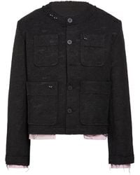 Charles Jeffrey - Charcoal Jacket Polyester, Acrylic, Wool - Lyst