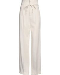 Erika Cavallini Semi Couture - Ivory Pants Polyester, Virgin Wool, Elastane - Lyst