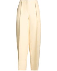 Jil Sander - Cream Pants Wool, Silk - Lyst