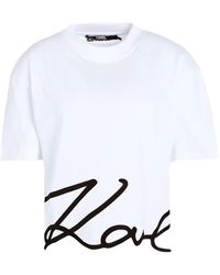 Karl Lagerfeld - T-shirt Signature en coton biologique - Lyst
