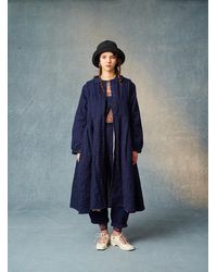 Renli Su Frankie Indigo Cotton/linen/silk Coat - Blue