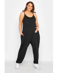 Yours Clothing Bump It Up Maternity Curve Black Oversized Jumpsuit