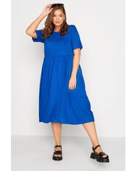 Yours Clothing Limited Collection Curve Cobalt Blue Midaxi Smock Dress