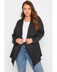 Yours Clothing Curve Black Waterfall Jacket