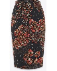 Saint Laurent - Pencil Skirt In 70's Floral Silk Muslin - Lyst