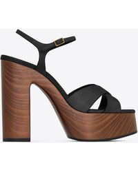 Saint Laurent - Bianca Platform Sandals In Smooth Leather - Lyst