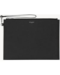 Saint Laurent - Porta Tablet Paris Con Zip - Lyst