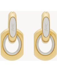 Saint Laurent - Orecchini Cassandre A Doppio Anello - Lyst