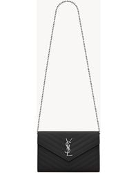 Saint Laurent - Classic Cassandre Chain Wallet - Lyst