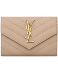 Saint Laurent - Small Monogram Matelassé Envelope Wallet - Lyst
