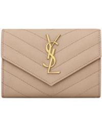 Saint Laurent - Small Monogram Matelassé Envelope Wallet - Lyst