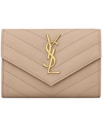 Saint Laurent - Small Monogram Matelassé Envelope Wallet - Lyst