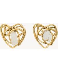 Saint Laurent - Heart Earrings - Lyst
