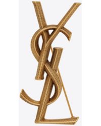 Saint Laurent Spilla opyum ysl serpente in metallo - Metallizzato