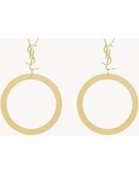 Saint Laurent - Orecchini Cassandre Con Pendente A Cerchio - Lyst