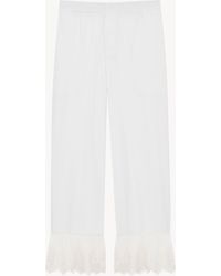 Saint Laurent - Lace-Cuff Pants - Lyst
