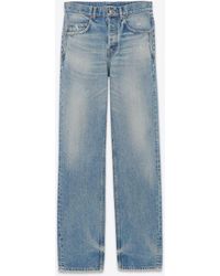 Saint Laurent - Lange baggy-jeans aus denim - Lyst