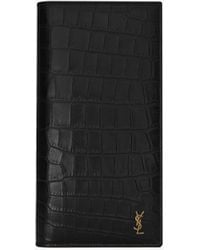 Saint Laurent - Tiny Cassandre Portefeuille Continental En Cuir Mat Embossé Crocodile - Lyst