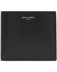 Saint Laurent - Paris East/west Wallet In Coated Bark Leather - Lyst