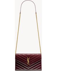 Saint Laurent - カサンドラ エンベロープ チェーンウォレット（パテントレザー） - Lyst