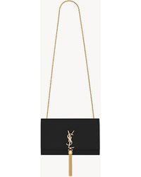 Saint Laurent - Kate Medium Tasche Aus Leder Mit Grain-De-Poudre-Struktur One Sizend Quaste - Lyst