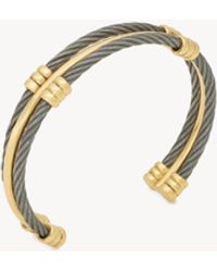 Saint Laurent - Double Cable Cuff - Lyst