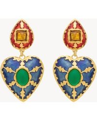 Saint Laurent - Heart Drop Earrings - Lyst