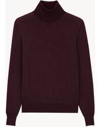 Saint Laurent - Rollkragenpullover Aus Wolle - Lyst