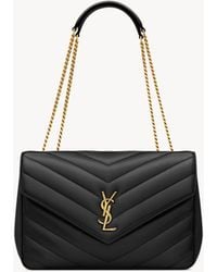 Saint Laurent - Loulou Large Matelassé Aus Lammleder - Lyst
