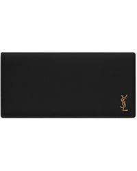 Saint Laurent Tiny Cassandre Flat Wallet In Grained Leather in 