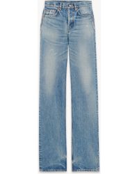 Saint Laurent - Lange, Gerade Jeans Aus Denim - Lyst