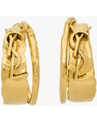 Saint Laurent - Pendientes Grandes Cassandre De Metal - Lyst