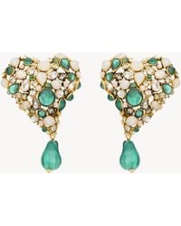 Saint Laurent - Crystal Heart Earrings - Lyst