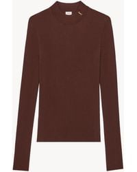 Saint Laurent - Cassandre Stand-Collar Top - Lyst