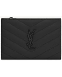 Saint Laurent - Saint Laone Sizerent Cassandre Matelassé Fragments Bi-Fold Wallet - Lyst
