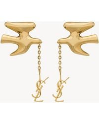 Saint Laurent - Cassandre Pendant Dove Earrings - Lyst