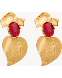 Saint Laurent - Orecchini A Petalo - Lyst