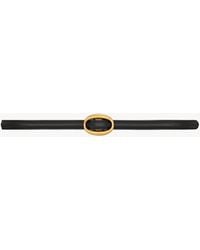 Saint Laurent - Oval Buckle Thin Reversible Belt - Lyst