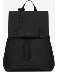 Saint Laurent Sac De Jour Backpack In Grained Leather - Black