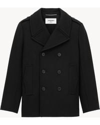 Saint Laurent - Double-Breasted Peacoat - Lyst