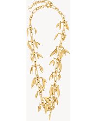 Saint Laurent - Collier Feuille De Saule En Métal - Lyst