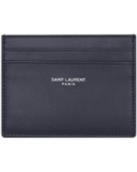 Saint Laurent - Leather Logo Card Holder - Lyst