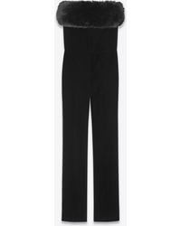 Donna Abbigliamento da Pagliaccetti e tute intere Tuta aperta sul retroSaint Laurent in Materiale sintetico di colore Nero 
