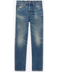 Saint Laurent - Authentic Slim-fit Jeans - Lyst