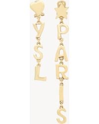 Saint Laurent - Ysl Paris Drop Earrings - Lyst