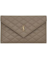 Saint Laurent - Paris Pouch Aus Leder Mit Grain-De-Poudre-Prägung - Lyst